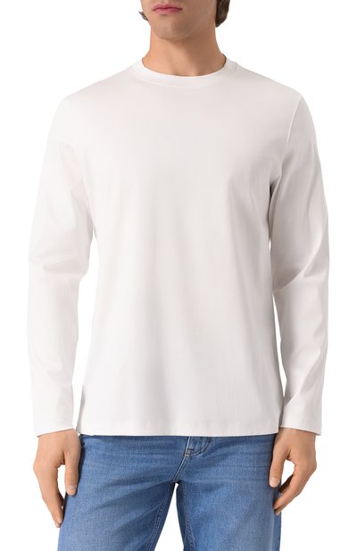 Хлопковый лонгслив BRUNELLO CUCINELLI белого цвета по цене 59150 руб., арт. M0B137407, фото 3 Хлопковый лонгслив BRUNELLO CUCINELLI, арт. M0B137407, фото 3