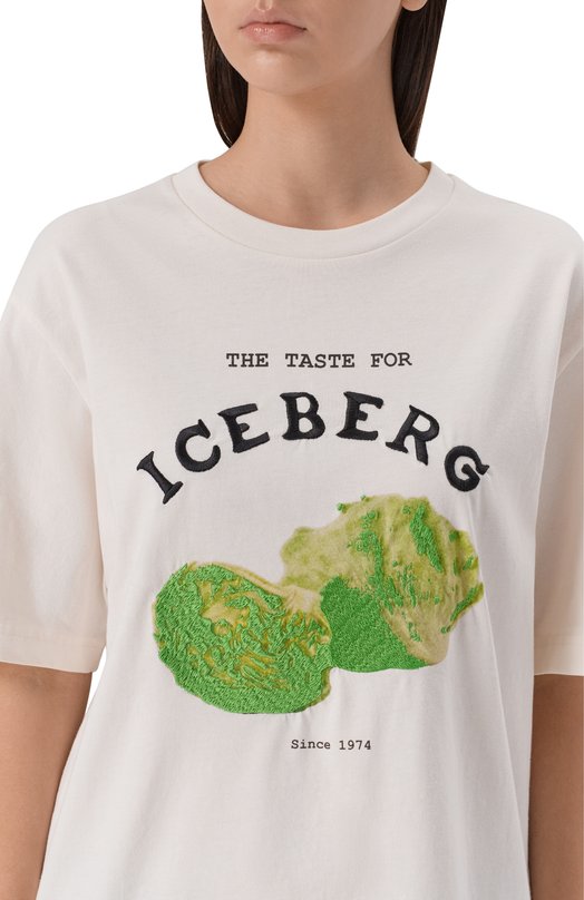 Хлопковая футболка Iceberg F022/6327 Кремовый  F022/6327 Фото 5