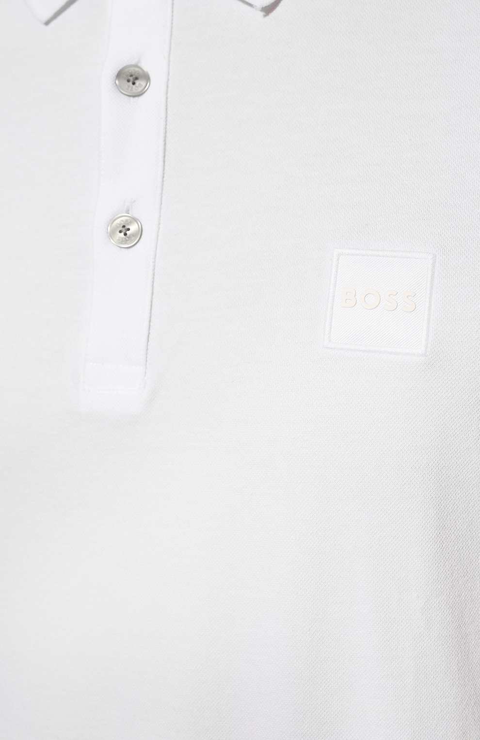 Хлопковое поло BOSS белого цвета по цене 10500 руб., арт. 50472668, фото 5 Хлопковое поло BOSS, арт. 50472668, фото 5