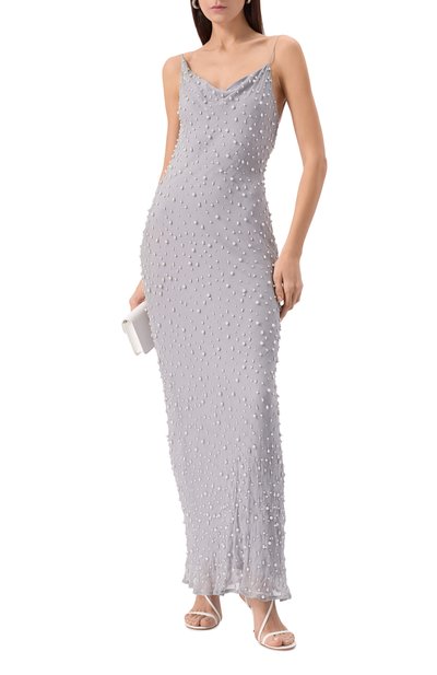 Шелковое платье ALBUS LUMEN серого цвета по цене 162500 руб., арт. AL.RT25.011.PEARLDRESS, фото 2 Шелковое платье ALBUS LUMEN, арт. AL.RT25.011.PEARLDRESS, фото 2