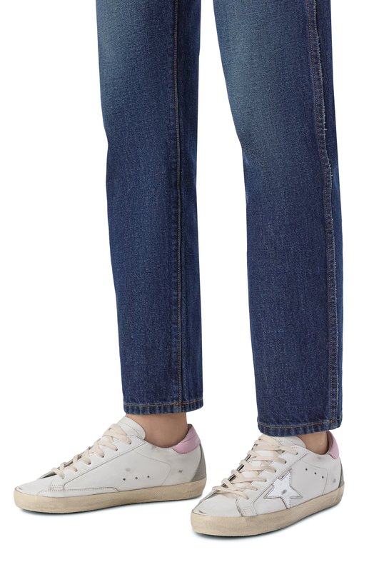 Кожаные кеды Super-Star Golden Goose Deluxe Brand GWF00102.F004662 Белый  GWF00102.F004662 Фото 2