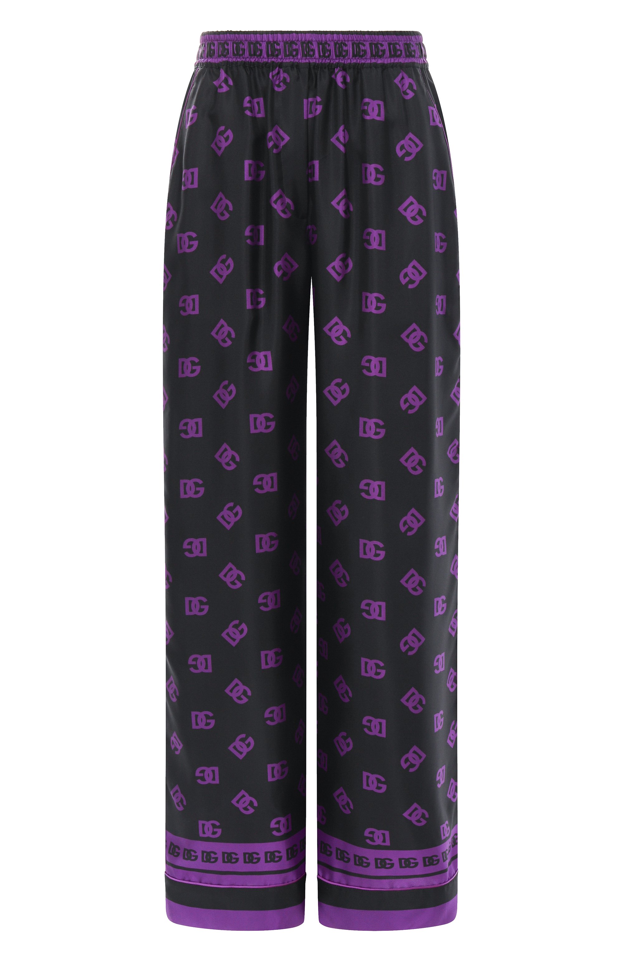 Шелковые брюки DOLCE & GABBANA черного цвета по цене 178000 руб., арт. FTAMPT/HI1Z7, фото 1 Шелковые брюки DOLCE & GABBANA, арт. FTAMPT/HI1Z7, фото 1