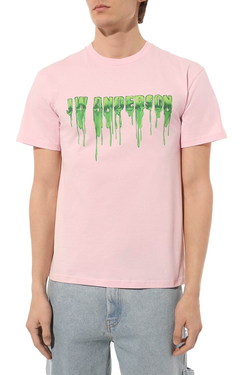 Хлопковая футболка JW ANDERSON светло-розового цвета по цене 21000 руб., арт. JT0098PG0980 391, фото 3 Хлопковая футболка JW ANDERSON, арт. JT0098PG0980 391, фото 3