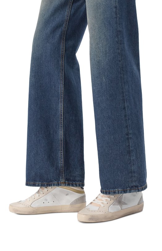 Кожаные кеды Mid Star Golden Goose Deluxe Brand GWF00123.F003018 Белый  GWF00123.F003018 Фото 2