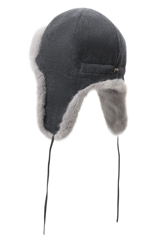 Шапка-ушанка из меха норки FurLand 0130910010036600057 Синий  0130910010036600057 Фото 2