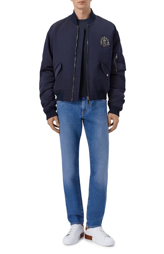 Шелковый бомбер Dolce & Gabbana G9BBMZ/FU1JL Синий  G9BBMZ/FU1JL Фото 2