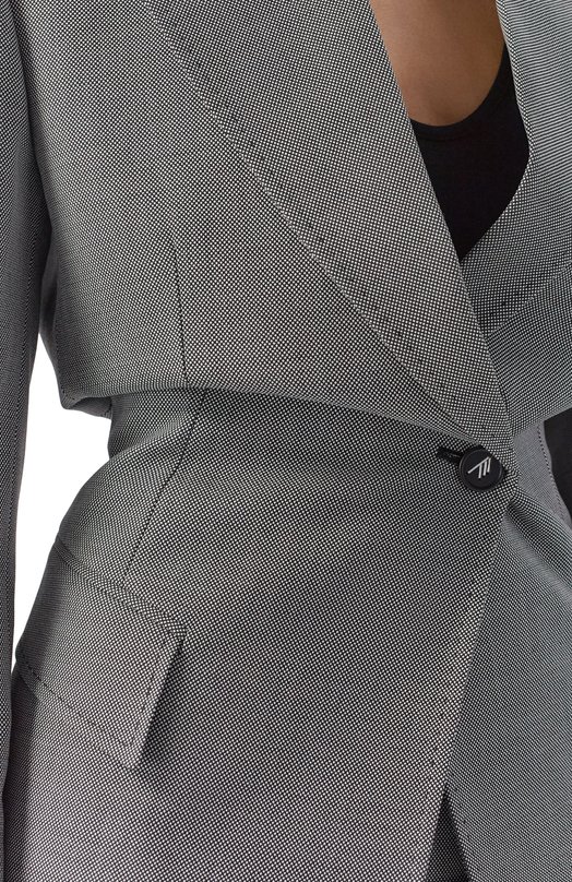 Жакет из шерсти и хлопка The Attico 260WCG00093/WWC002AA Серый  260WCG00093/WWC002AA Фото 5