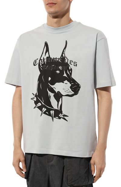 Хлопковая футболка COMME DES FUCKDOWN светло-серого цвета по цене 8575 руб., арт. CFABM00106, фото 3 Хлопковая футболка COMME DES FUCKDOWN, арт. CFABM00106, фото 3