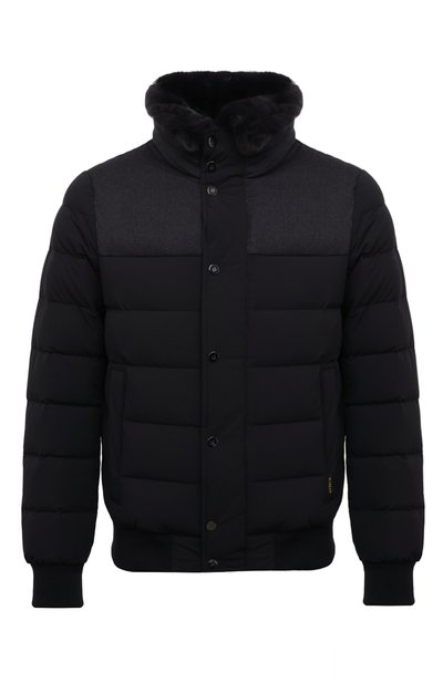 Мужской пуховый бомбер с воротником из кролика HETREGO, арт. 8N512R/B0RIS