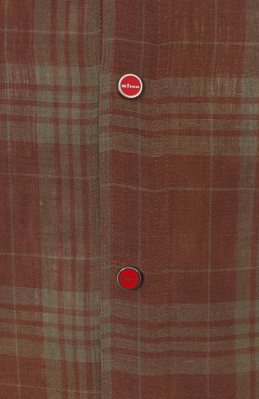 Льняная рубашка Kiton UMCMARH0926910 Коричневый  UMCMARH0926910 Фото 6