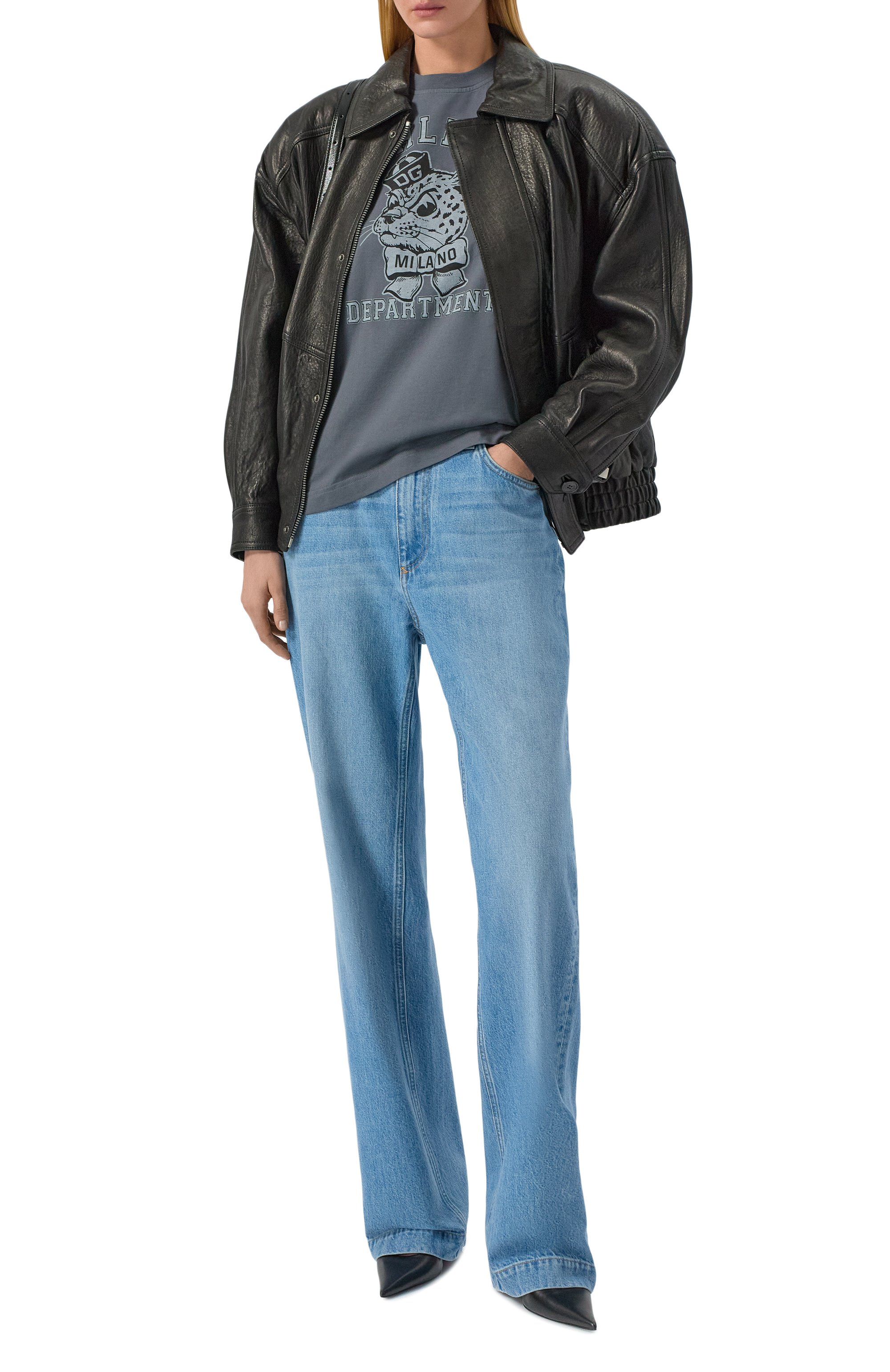 Хлопковая футболка DOLCE & GABBANA серого цвета по цене 75550 руб., арт. F8V42T/GDDN9, фото 2 Хлопковая футболка DOLCE & GABBANA, арт. F8V42T/GDDN9, фото 2