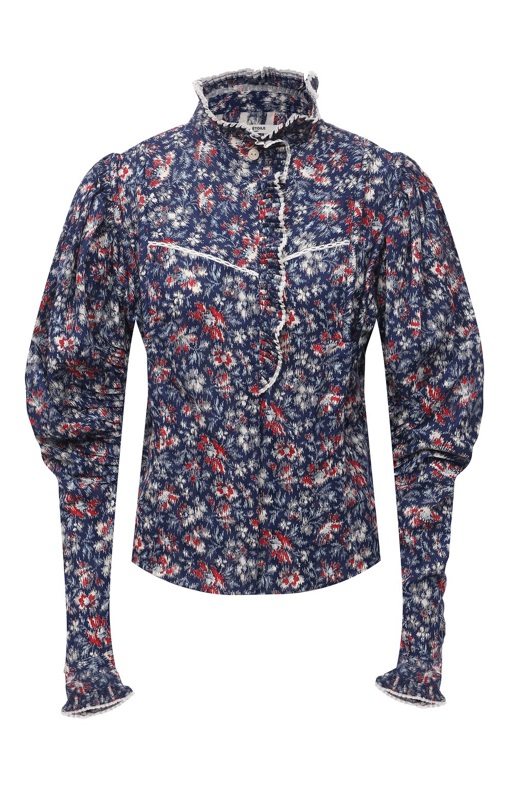 Хлопковая блузка ISABEL MARANT ETOILE темно-синего цвета по цене 39950 руб., арт. HT2123-21A024E/DARYA, фото 1 Хлопковая блузка ISABEL MARANT ETOILE, арт. HT2123-21A024E/DARYA, фото 1