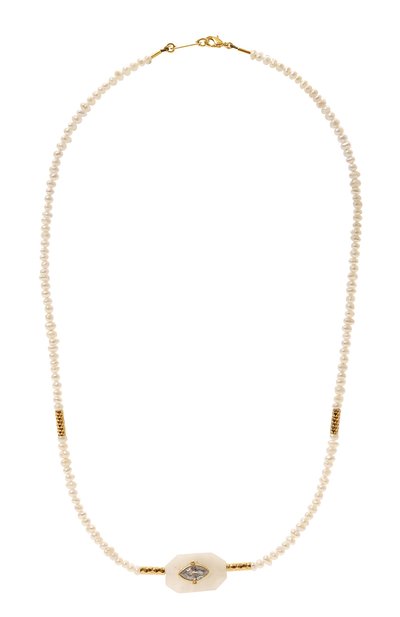 Женское колье HANKA_IN, арт. INS-CH-PEB-PDL-CZ-1M