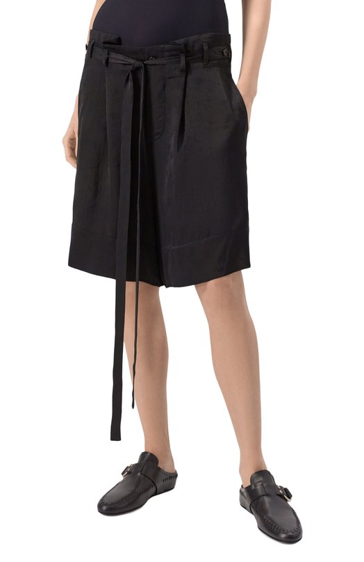 Шорты из вискозы и шелка Ann Demeulemeester B0012821/FA611 Чёрный  B0012821/FA611 Фото 3