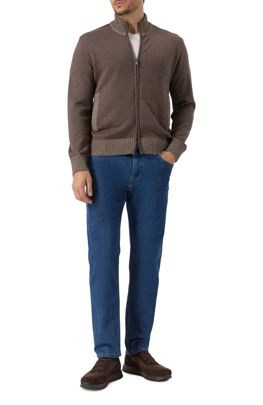 Шерстяной кардиган Paul&Shark 15311205 Коричневый  15311205 Фото 2