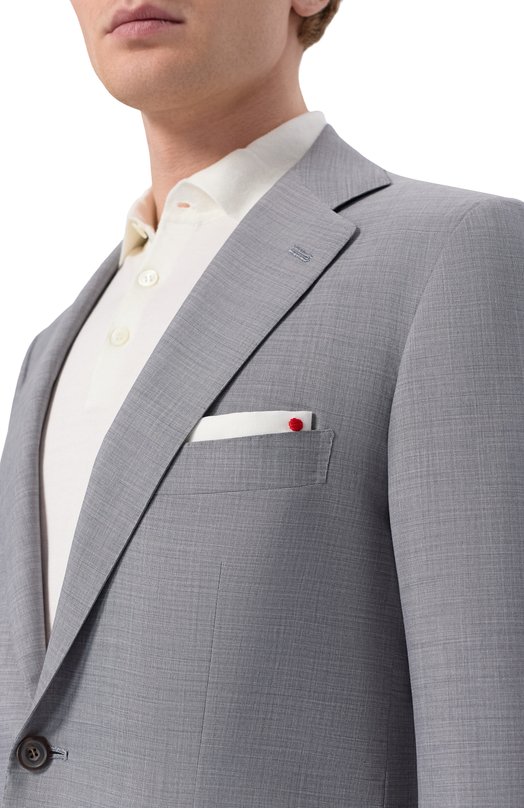 Костюм из шерсти и шелка Kiton UA81K0669G Серый  UA81K0669G Фото 6