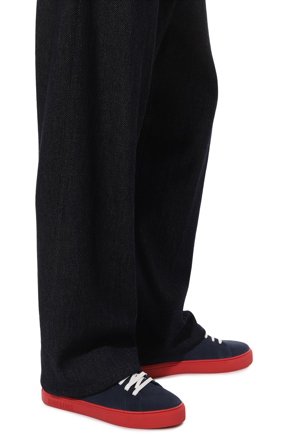 Замшевые кеды oil HIDE AND JACK темно-синего цвета по цене 15950 руб., арт. E0ILL, фото 3 Замшевые кеды oil HIDE AND JACK, арт. E0ILL, фото 3