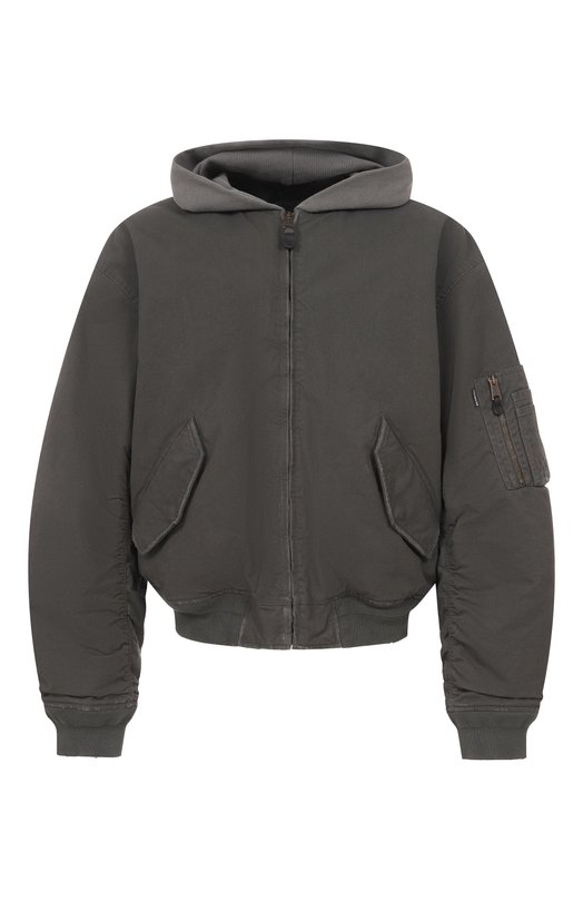 Хлопковый бомбер Balenciaga 857699/TTP10 Серый 857699/TTP10