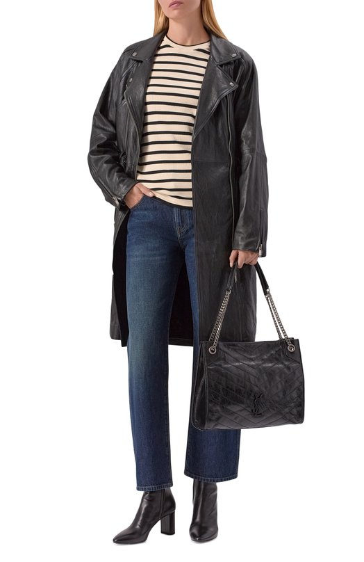 Кожаные ботильоны Lou 70 Saint Laurent 529350/AACR9 Чёрный  529350/AACR9 Фото 3