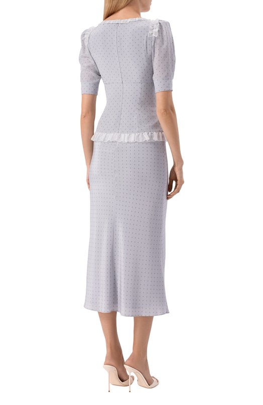 Шелковое платье Alessandra Rich FABX4299/F4686 Серый  FABX4299/F4686 Фото 3