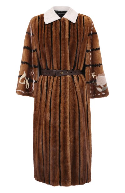 Женская шуба из меха норки FENDI, арт. FNF81F A5NH