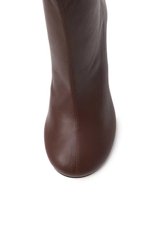Кожаные ботильоны Iris 95 Amina Muaddi IRIS B00TIE/NAPPA Коричневый  IRIS B00TIE/NAPPA Фото 6