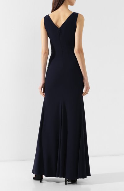 Приталенное платье-макси ALEXANDER MCQUEEN синего цвета по цене 299500 руб., арт. 558803/QME40, фото 4 Приталенное платье-макси ALEXANDER MCQUEEN, арт. 558803/QME40, фото 4