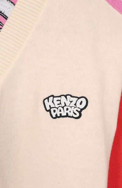 Хлопковый кардиган KENZO розового цвета по цене 22850 руб., арт. K61791, фото 3 Хлопковый кардиган KENZO, арт. K61791, фото 3