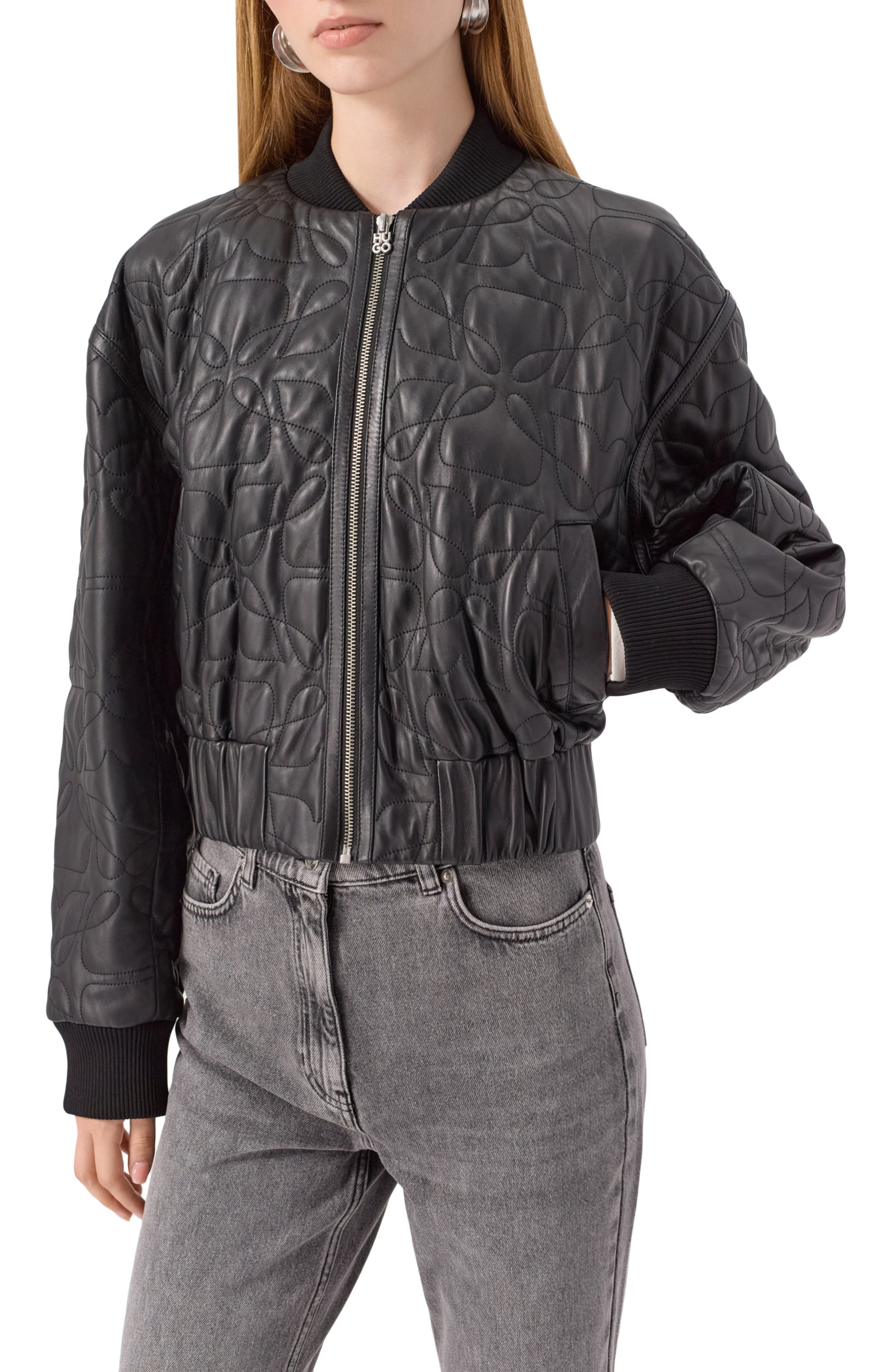 Кожаный бомбер HUGO, арт. 50542331, фото 3