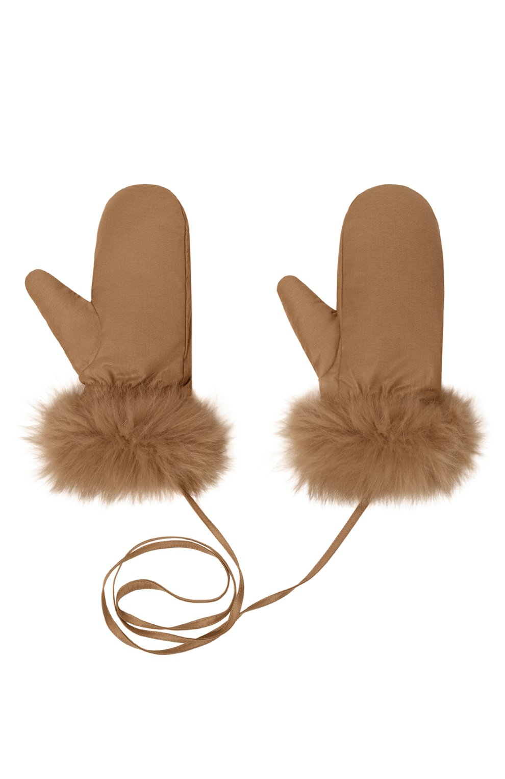 Утепленные варежки с отделкой из лисы YVES SALOMON, арт. 25WAA018XXW02W, фото 3