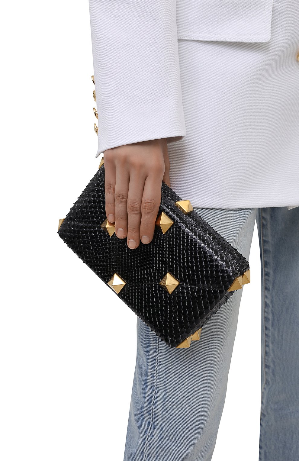 Клатч roman stud из кожи питона VALENTINO, арт. WW2B0J19/RBW/PBIV, фото 2