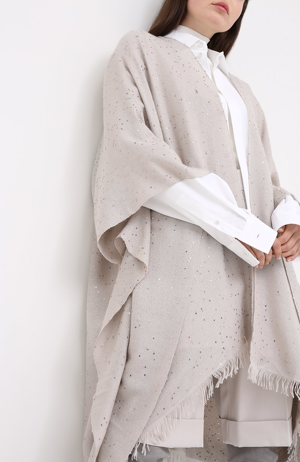 Пончо из смеси кашемира и шелка BRUNELLO CUCINELLI, арт. MSCDVSP18, фото 3