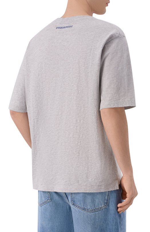 Хлопковая футболка Dsquared2 S74GD1548/D20104 Серый  S74GD1548/D20104 Фото 4
