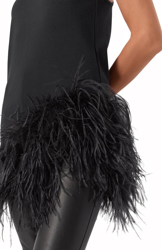 Платье с отделкой перьями The Attico 260WCA00487/JJJ073MU Чёрный  260WCA00487/JJJ073MU Фото 5