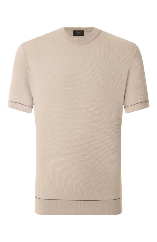 Хлопковый джемпер Brioni UMR00L/P0K15 Бежевый UMR00L/P0K15