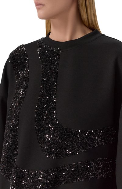 Свитшот с отделкой пайетками EMPORIO ARMANI черного цвета по цене 55850 руб., арт. EW004669/AF25807, фото 5 Свитшот с отделкой пайетками EMPORIO ARMANI, арт. EW004669/AF25807, фото 5