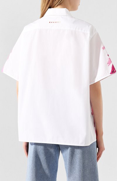 Хлопковая рубашка MARNI розового цвета по цене 59950 руб., арт. CAMAW49P13/SCQ72, фото 4 Хлопковая рубашка MARNI, арт. CAMAW49P13/SCQ72, фото 4