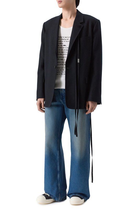 Кожаные кеды Temple Rick Owens RU01F2891/LC0 Чёрный  RU01F2891/LC0 Фото 2