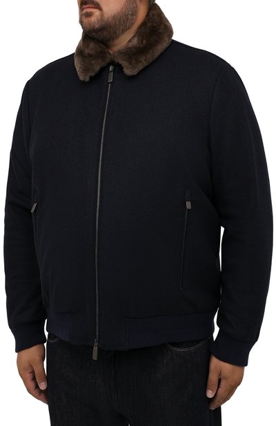 Бомбер с меховой отделкой CANALI, арт. 040656P/SG02120, фото 3