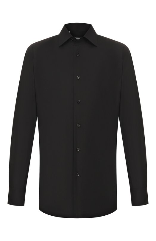 Хлопковая сорочка Brioni RCL8IQ/PZ024 Чёрный RCL8IQ/PZ024
