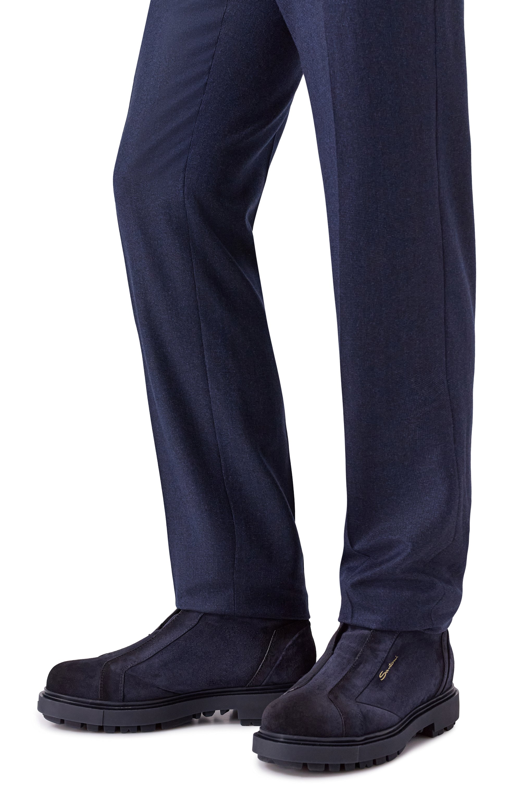 Замшевые ботинки stmoriz SANTONI темно-синего цвета по цене 110000 руб., арт. MGSG189720CNAGEX, фото 3 Замшевые ботинки stmoriz SANTONI, арт. MGSG189720CNAGEX, фото 3