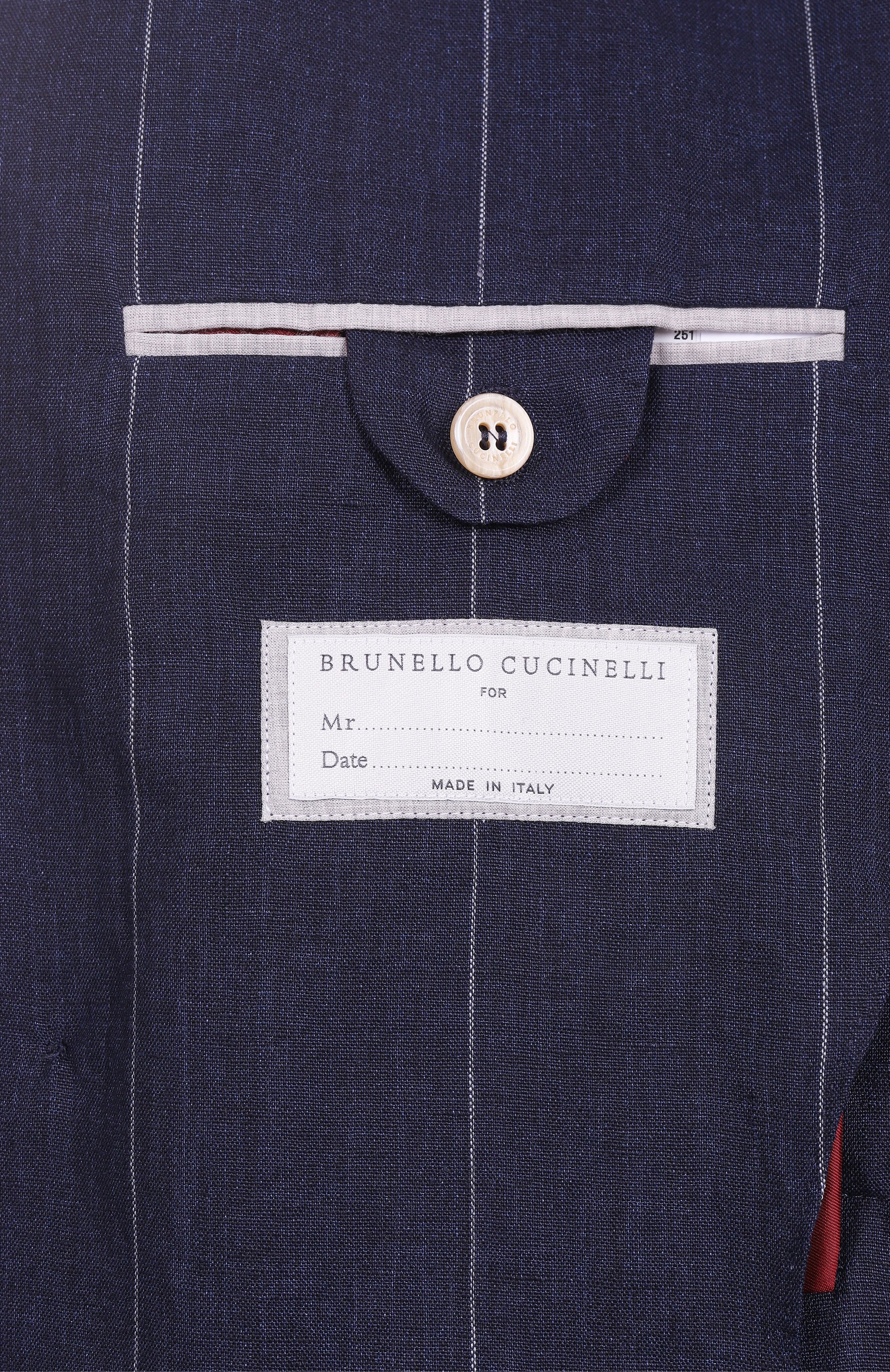 Льняной костюм BRUNELLO CUCINELLI темно-синего цвета по цене 541000 руб., арт. MB400LDPM, фото 10 Льняной костюм BRUNELLO CUCINELLI, арт. MB400LDPM, фото 10