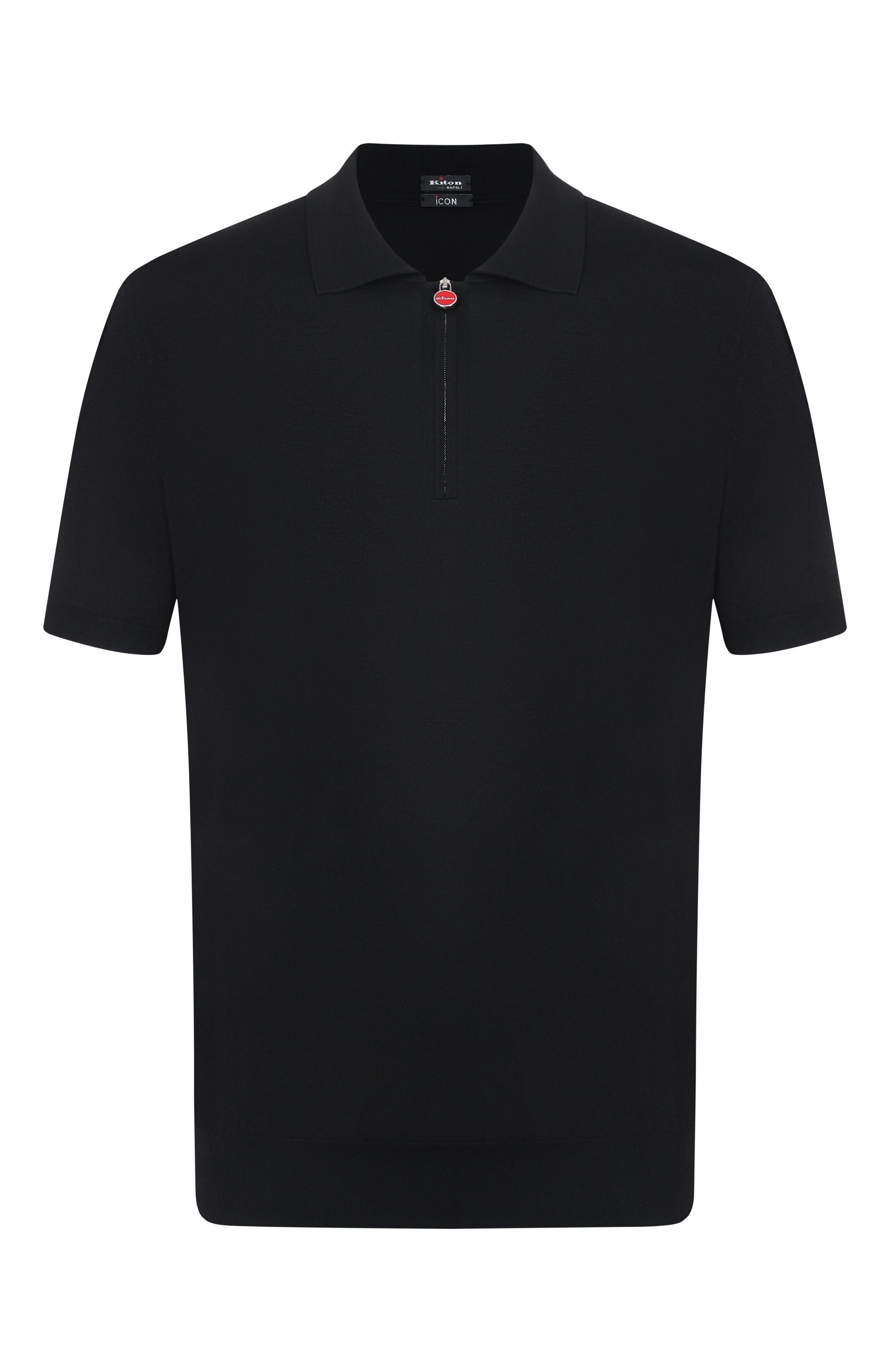 Хлопковое поло KITON черного цвета по цене 133500 руб., арт. UMKX33ZK5, фото 1 Хлопковое поло KITON, арт. UMKX33ZK5, фото 1