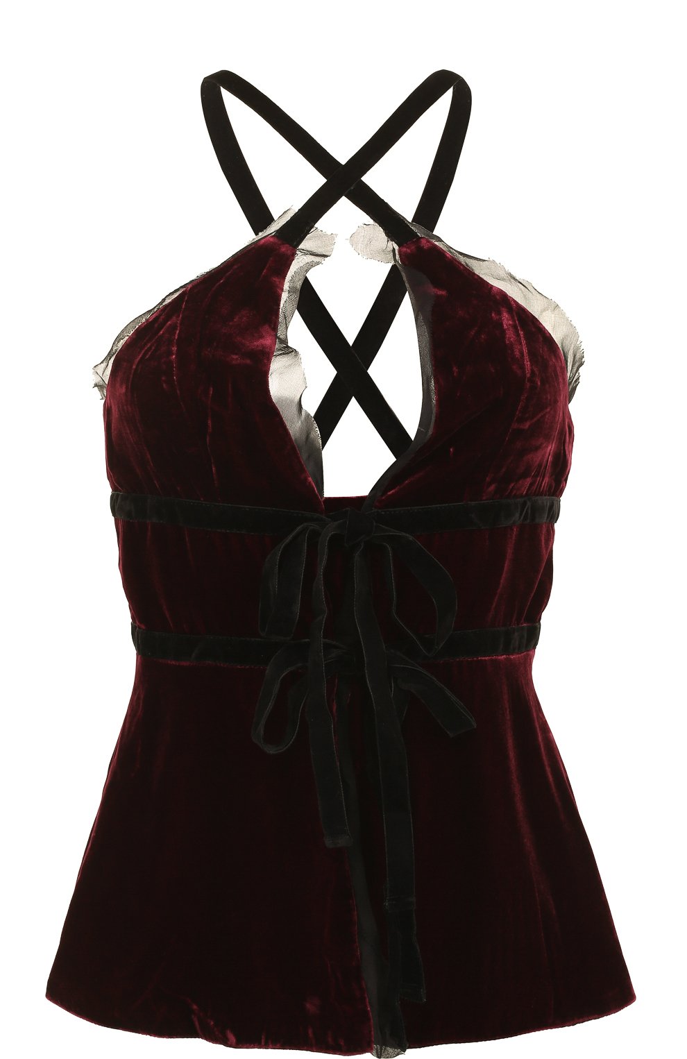 Приталенный бархатный топ с v-образным вырезом CAMI NYC, арт. KARA, фото 1