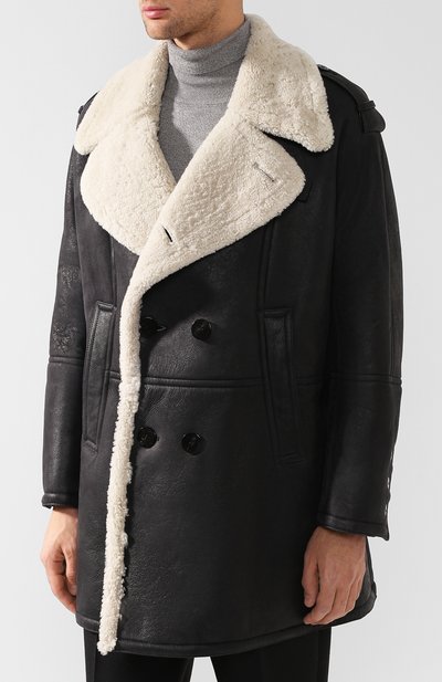 Двубортная дубленка на пуговицах с отложным воротником NEIL BARRETT, арт. BPE562/H708, фото 3