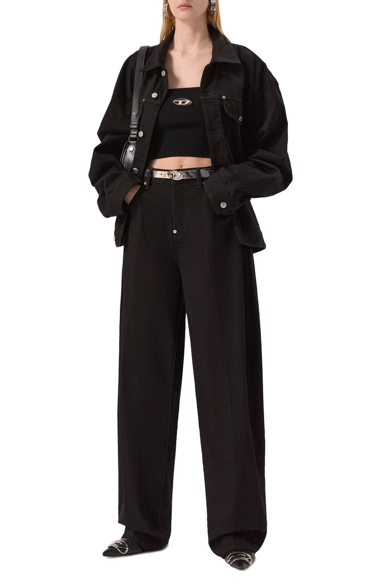 Женские джинсы amelia DSQUARED2 черного цвета, арт. S80LA0073/S30564 | Фото 2 (Длина (брюки, джинсы): Удлиненные; Материал внешний: Хлопок, Деним; Кросс-КТ: Деним; Силуэт Ж (брюки и джинсы): Широкие; Стили: Гранж)