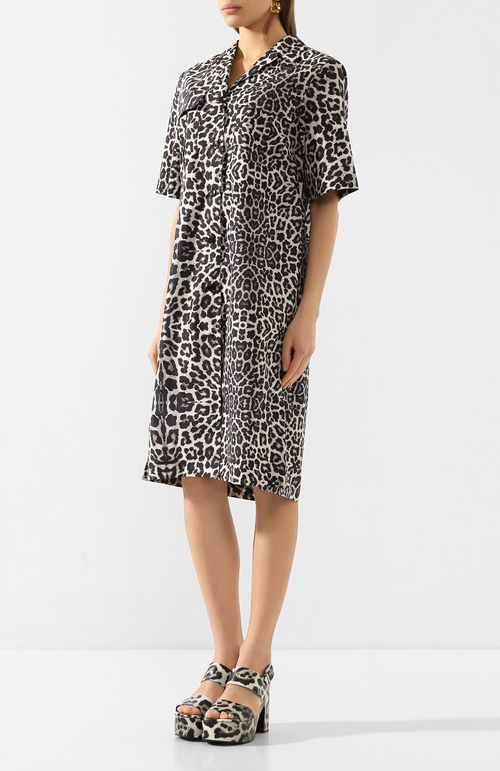 Хлопковое платье DRIES VAN NOTEN леопардового цвета по цене 64800 руб., арт. 201-11048-9006, фото 3 Хлопковое платье DRIES VAN NOTEN, арт. 201-11048-9006, фото 3
