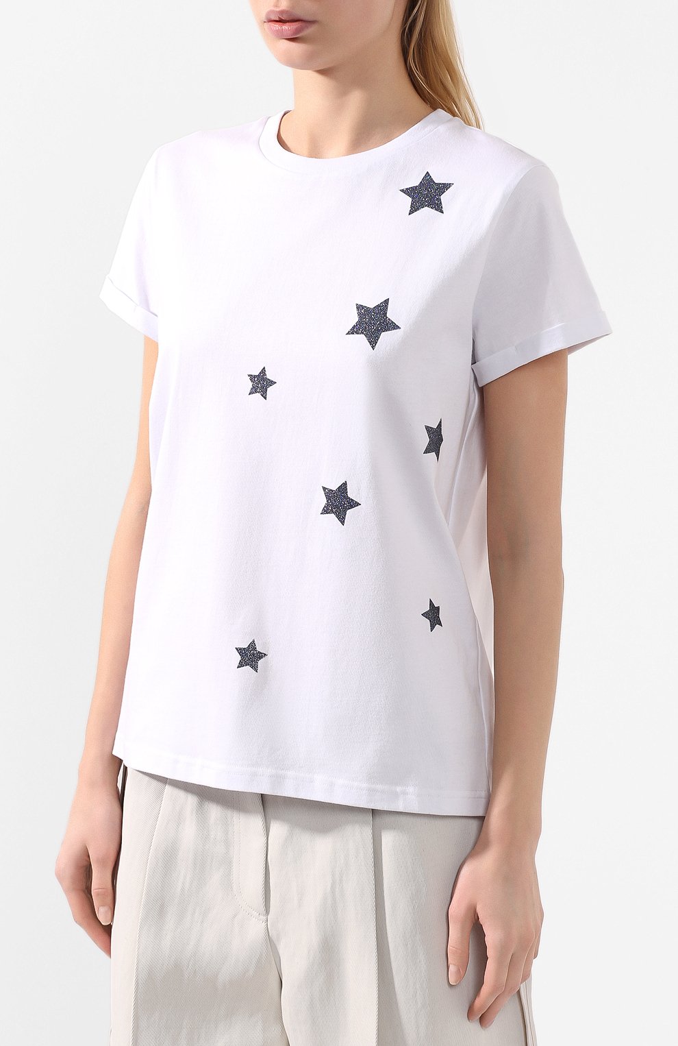 Хлопковая футболка SEVEN LAB, арт. T20-WHITE STARS G WHITE, фото 3
