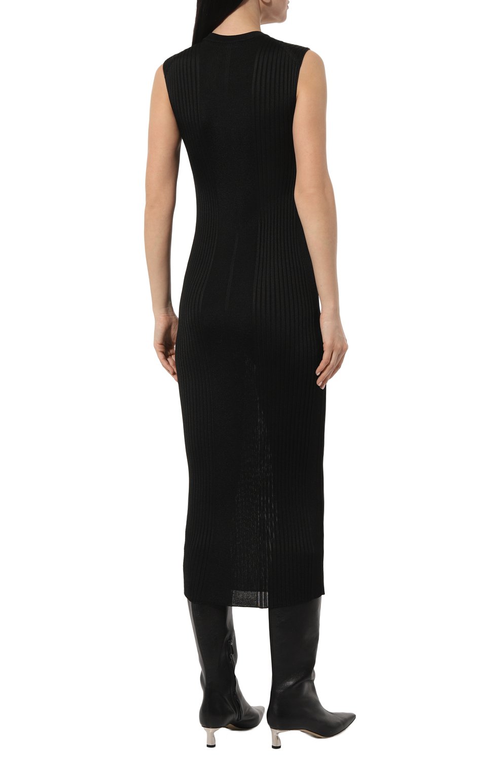 Платье из вискозы JIL SANDER черного цвета по цене 98550 руб., арт. J02CT0360/J18287, фото 4 Платье из вискозы JIL SANDER, арт. J02CT0360/J18287, фото 4