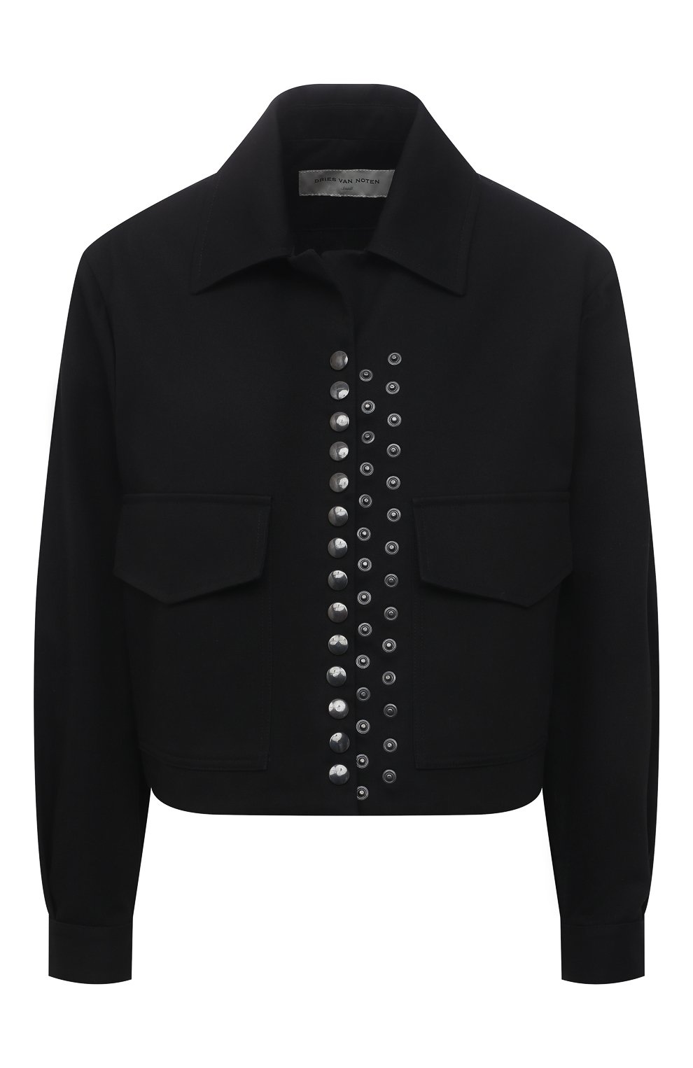 Хлопковый жакет DRIES VAN NOTEN черного цвета по цене 77200 руб., арт. 211-10514-2044, фото 1 Хлопковый жакет DRIES VAN NOTEN, арт. 211-10514-2044, фото 1